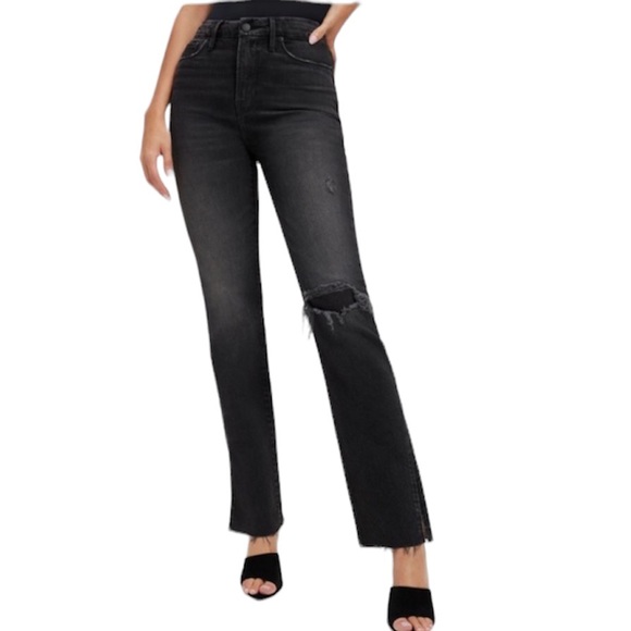 Good American Denim - GOOD AMERICAN Good Boy Black Jeans 0/25